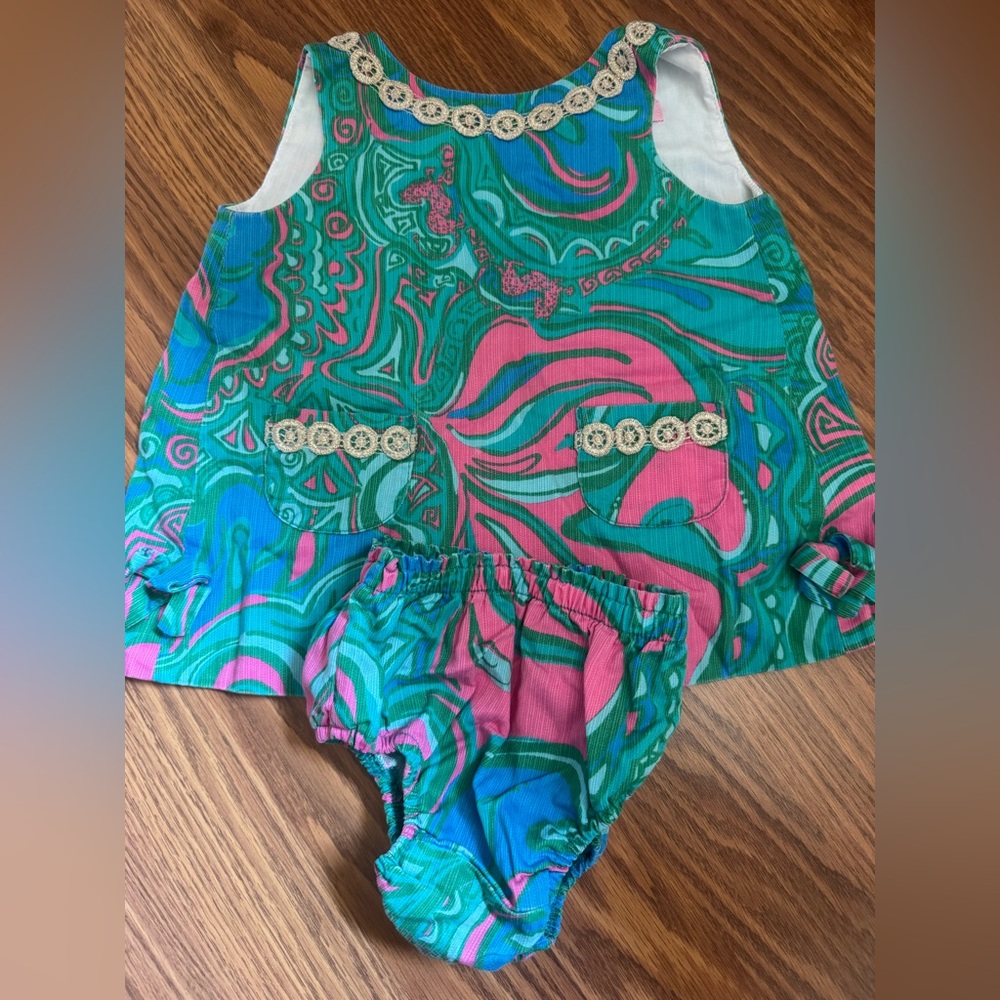 Lilly Pulitzer baby dress with bloomers 6-12m